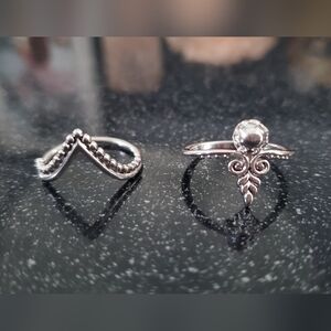 925 Sterling Silver Boho Vintage Rings (includes 2 Pieces)